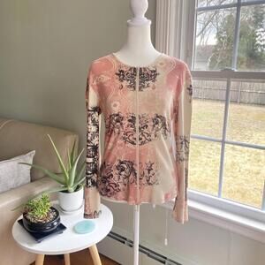 Noun Paris‎ 90s Y2K Double Zip Shirt 100% Cotton Vintage Grunge